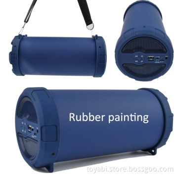 Free sample Rubber painting Free sample mini portable bass TF card rohs gift waterproof 1200mAh sport wireless bluetooth speaker